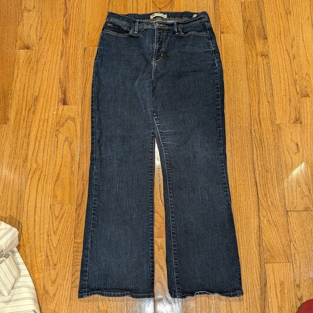 Levi's Perfectly Slimming‎ Bootcut Jeans Dark Wash Stretch Women's 12 Short